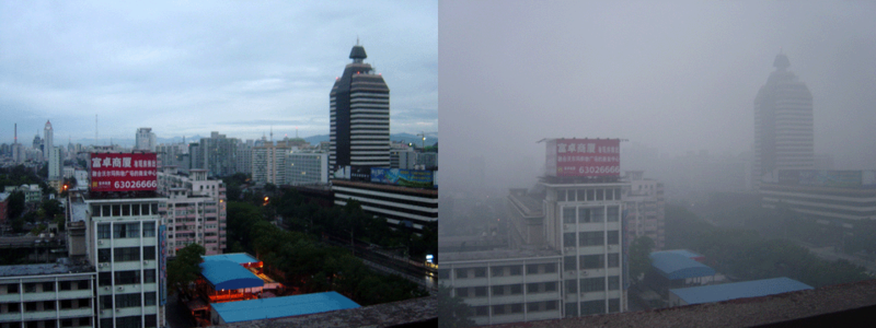 Now you see me, now you don't.  Smog in Bejing.  Image: Bobak/Wikimedia Commons 