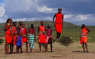 Young Maasai warriors doing the traditional warriors’ dance. Photo released under Creative Commons (CC BY-SA 3.0) by Wikipedia user Bjørn Christian Tørrissen.