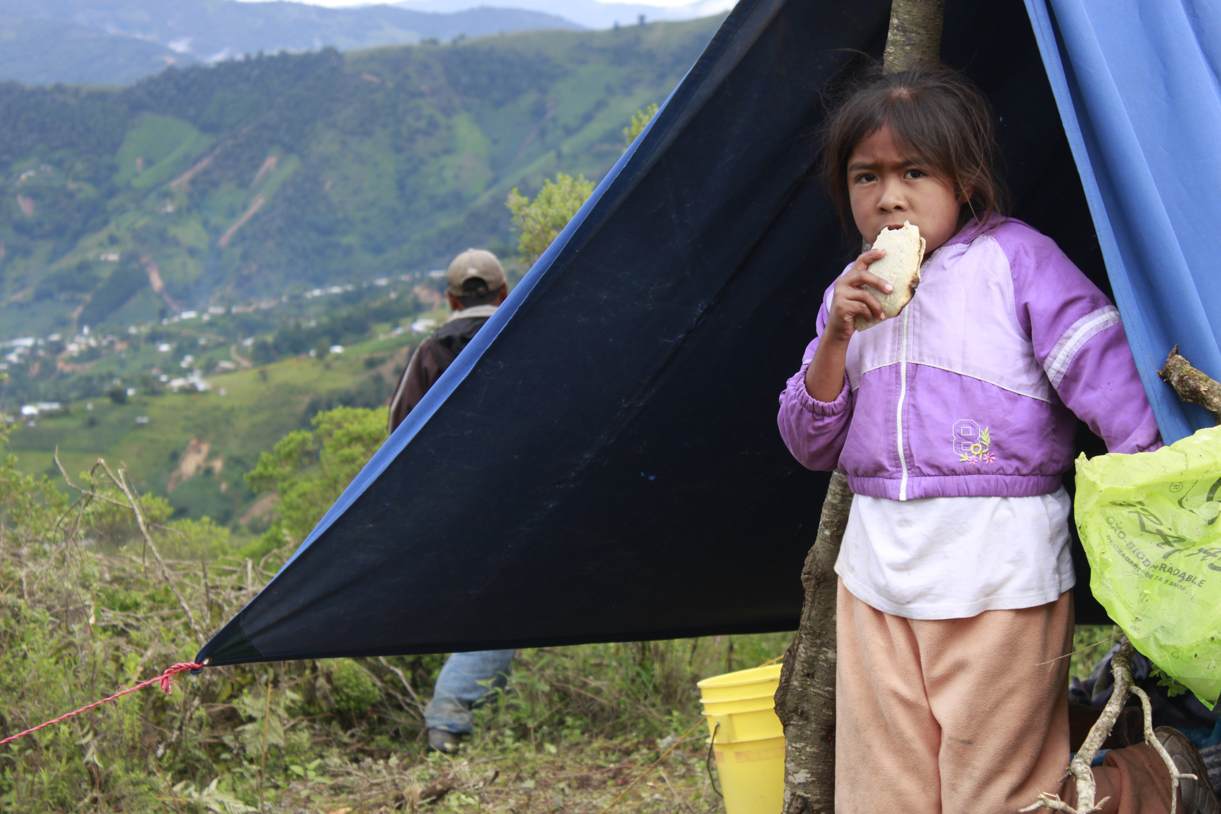 Camp of indigenous people displaced by storms in La Montaña. Photo from The Tlachinollan Human Rights Center. 