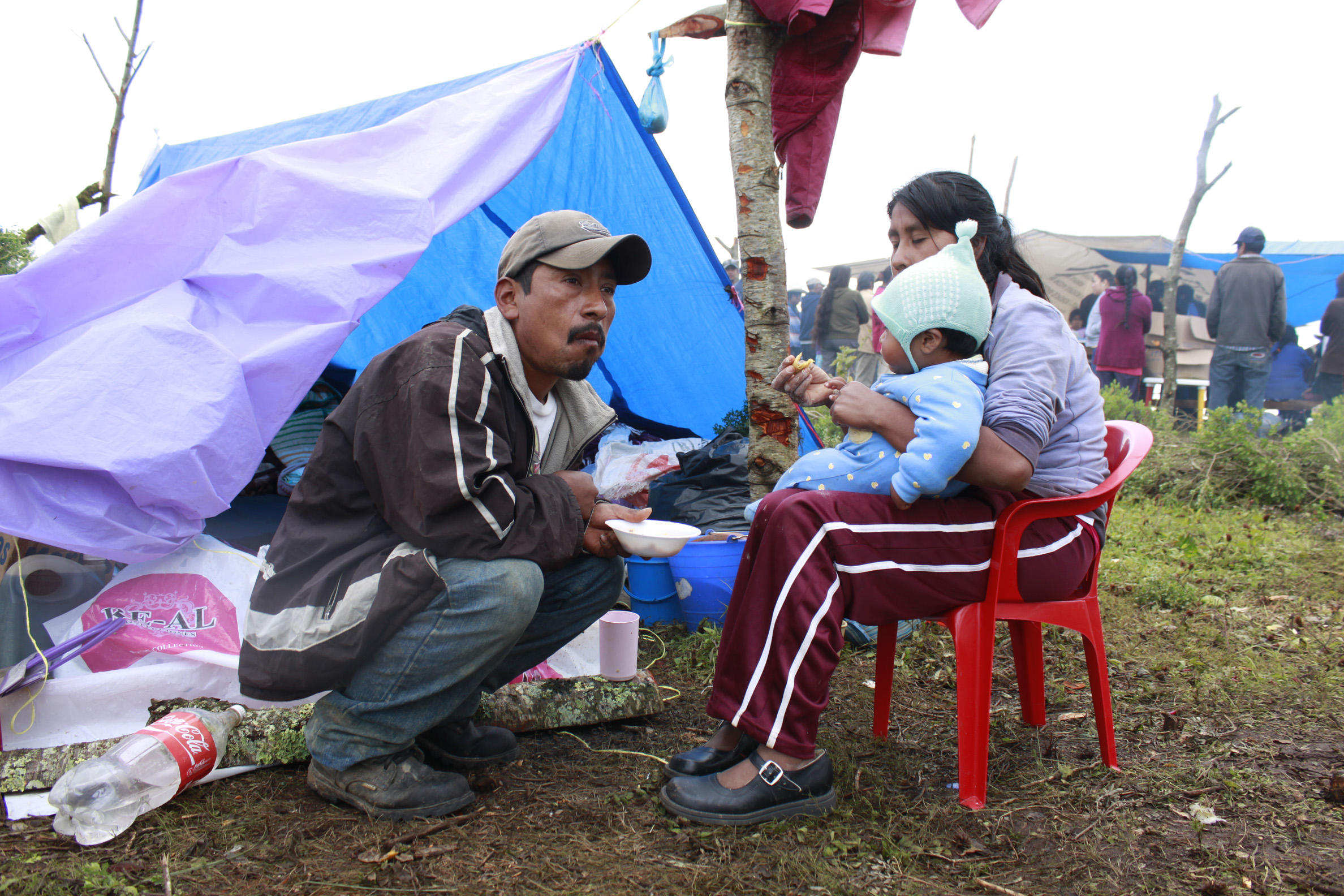 Camp of indigenous people displaced by storms in La Montaña. Photo from The Tlachinollan Human Rights Center.