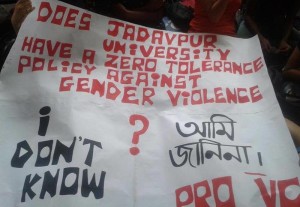 Jadavpur University protests treatment of gender violence. Image Credit: Youth ki awaaz