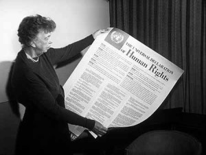 Eleanor Roosevelt and the Universal Declaration. Image Source: Humanium http://www.humanium.org/en/childrens-rights-history/references-on-child-rights/universal-declaration/