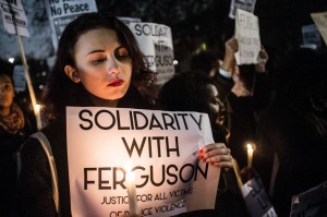 Protest after Mike Brown was killed by a policemen in Ferguson 